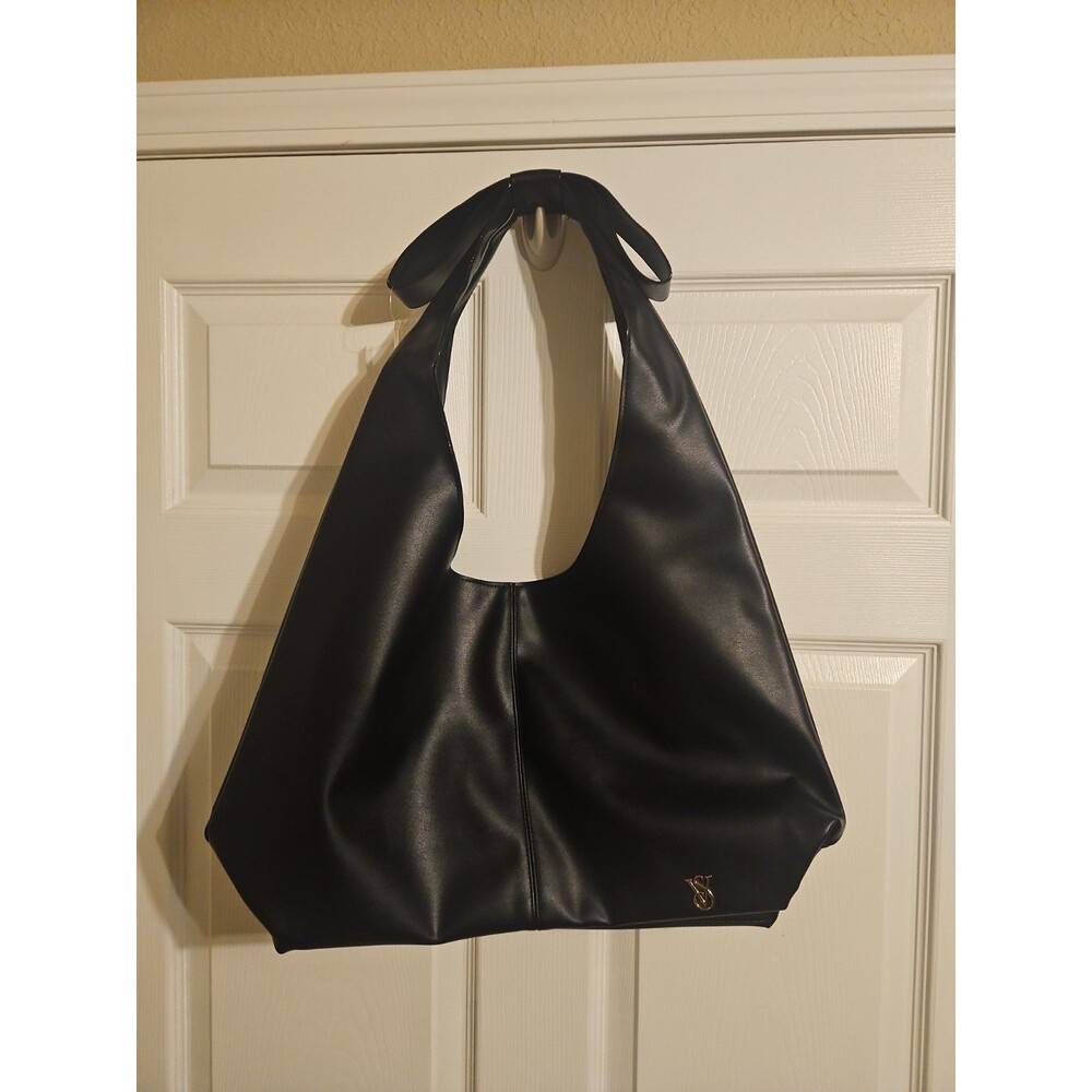 Victoria’s Secret Black Slouchy Shoulder Bag Tote Purse Large VS Logo NWT